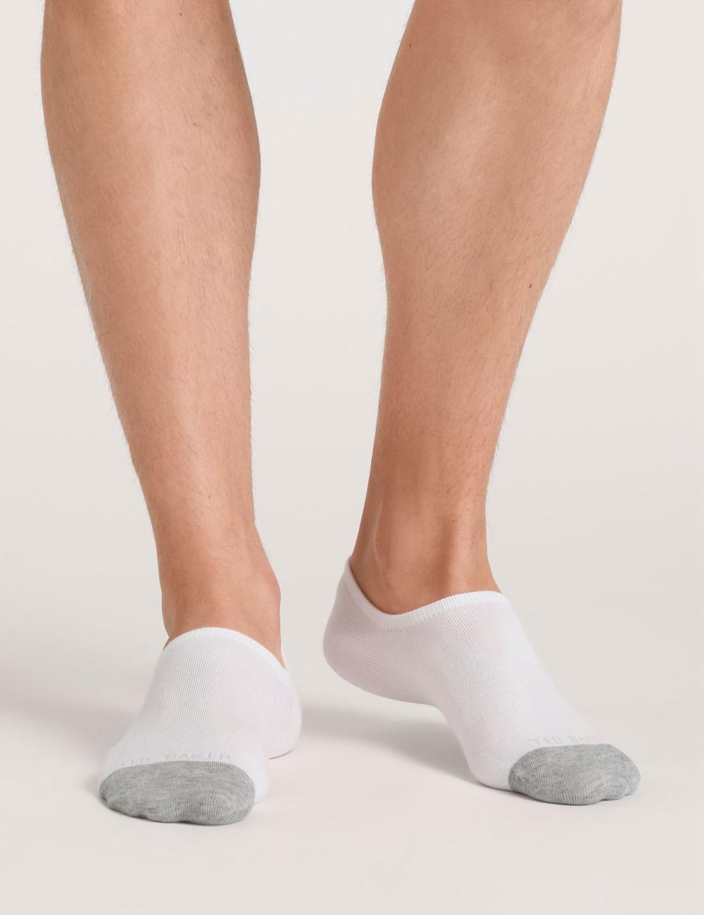 Ted Baker 3 Pack Branded Liner Trainer Men Socks White | UAE  27084-PBON