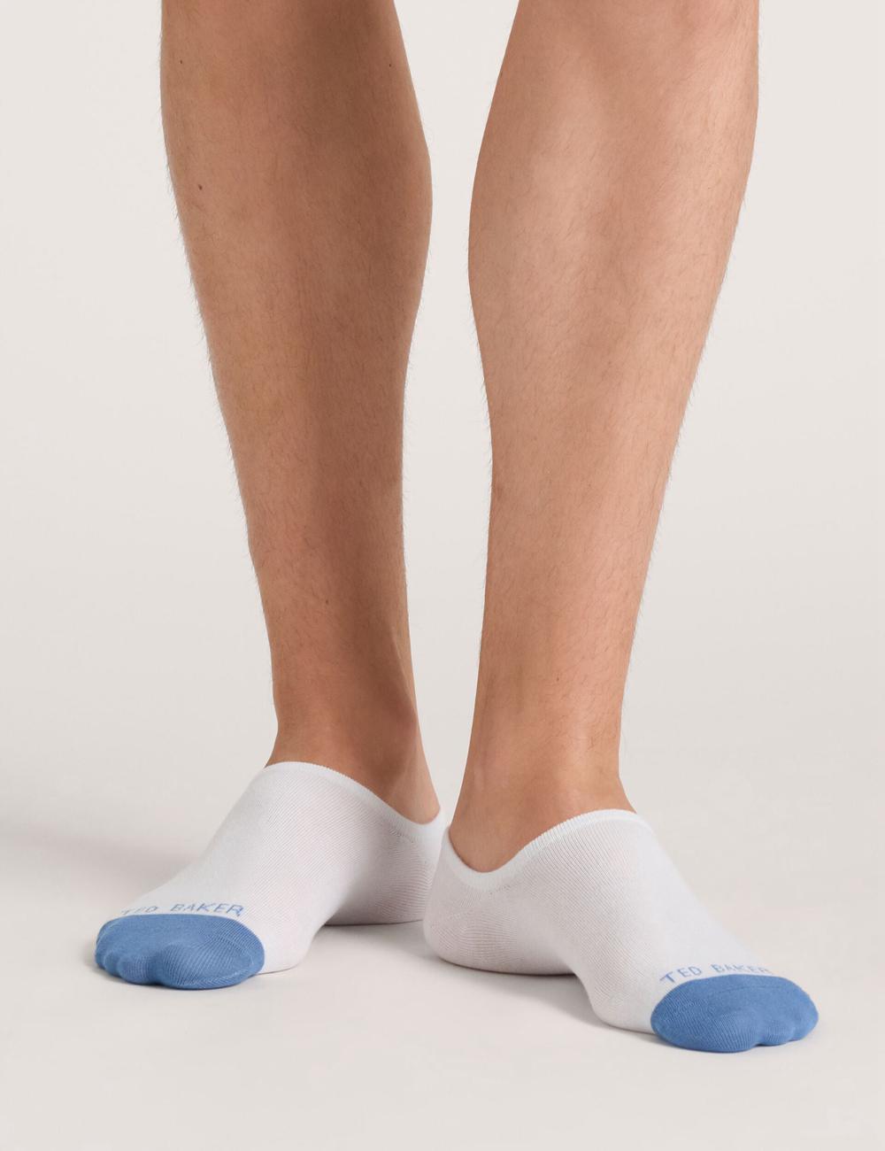 Ted Baker 3 Pack Branded Liner Trainer Men Socks White | UAE  27084-PBON
