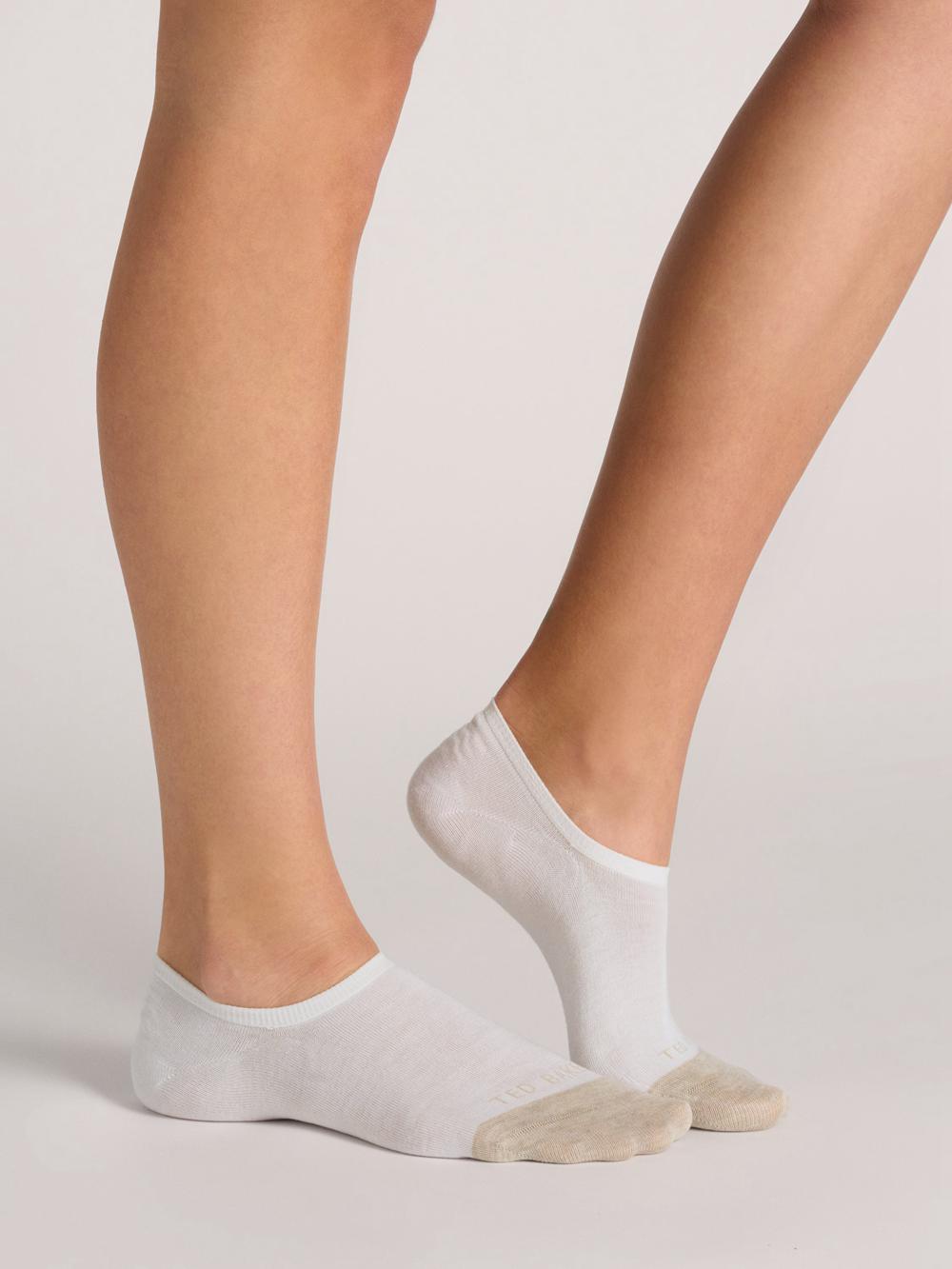 Ted Baker 3 Pack Contrast Toe Liner Trainer Women Socks White | UAE  14275-JNZW