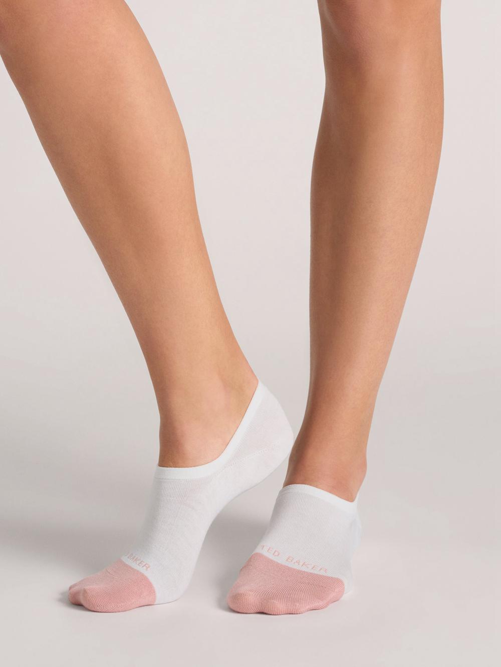 Ted Baker 3 Pack Contrast Toe Liner Trainer Women Socks White | UAE  14275-JNZW