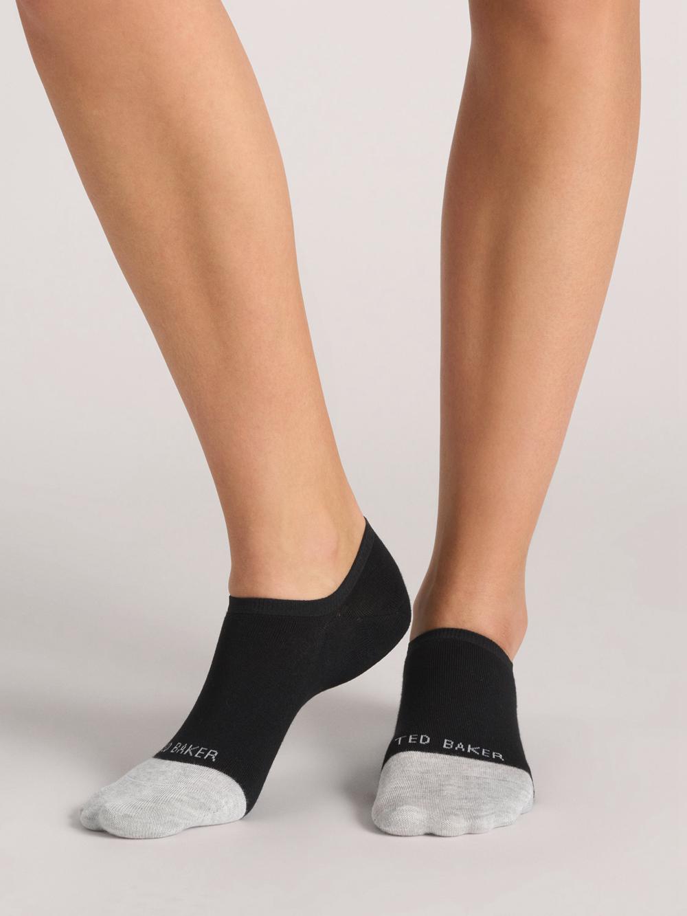 Ted Baker 3 Pack Contrast Toe Liner Trainer Women Socks Black | UAE  96817-KCLF