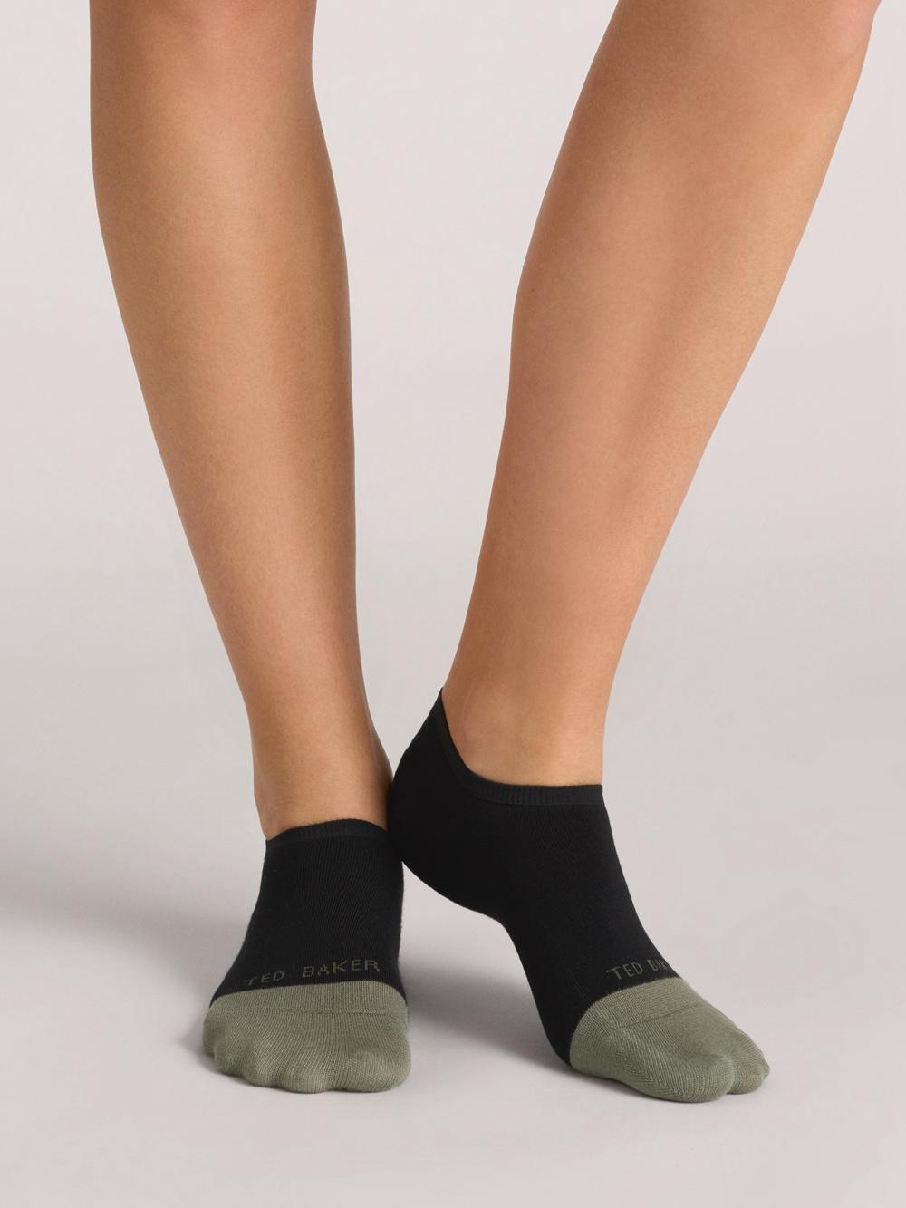 Ted Baker 3 Pack Contrast Toe Liner Trainer Women Socks Black | UAE  96817-KCLF