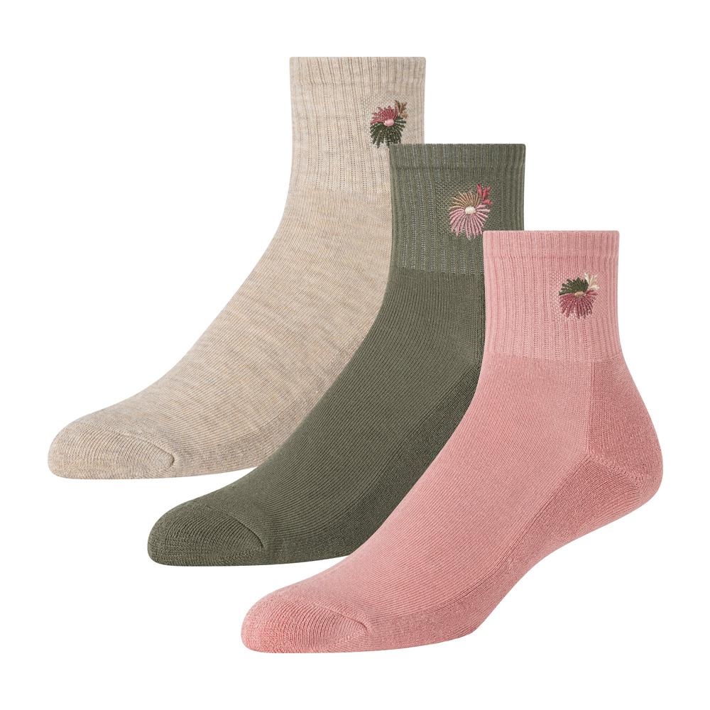 Ted Baker 3 Pack Cushioned Sole High Ankle Crew Women Socks Pink | UAE  13970-BGAI