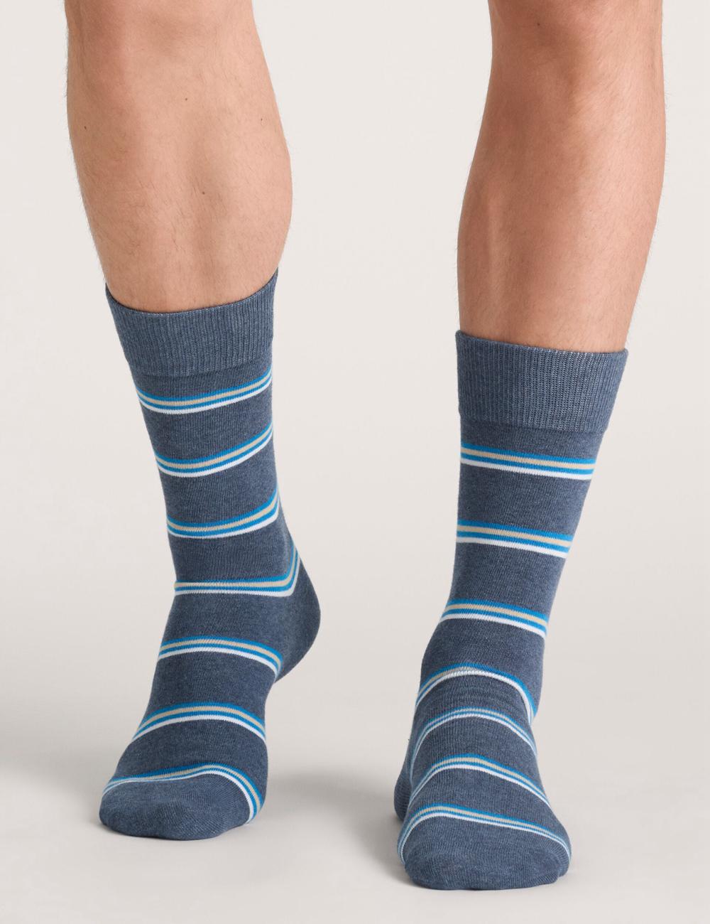 Ted Baker 3 Pack Geometric Stripe Crew Men Socks Medium Grey | UAE  61392-AFBC