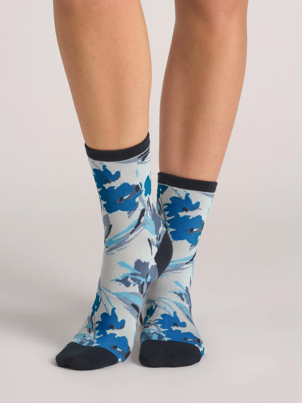 Ted Baker 3 Pack Mixed Floral Rayon Crew Women Socks Blue | UAE  12964-YEIN