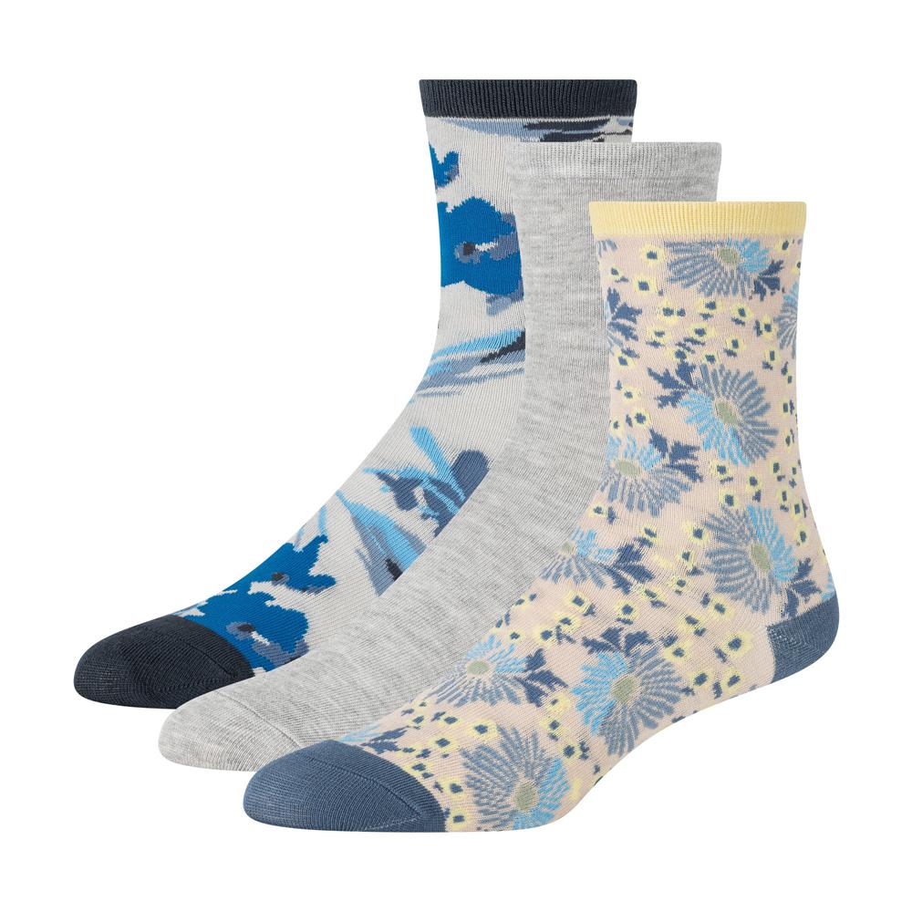 Ted Baker 3 Pack Mixed Floral Rayon Crew Women Socks Blue | UAE  12964-YEIN