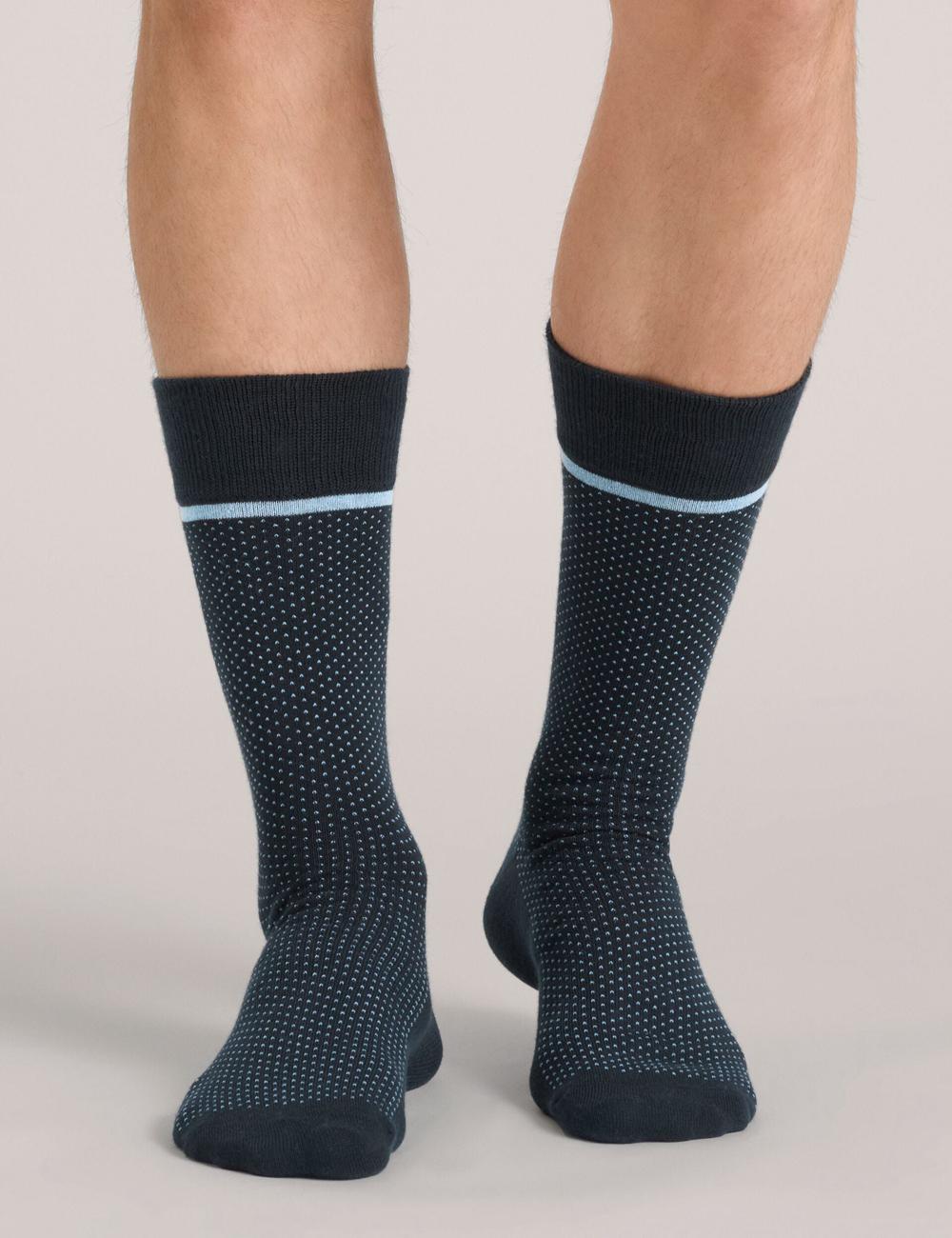 Ted Baker 6 Pack Cotton Rich Mixed Crew Men Socks Blue | UAE  06259-FCIW