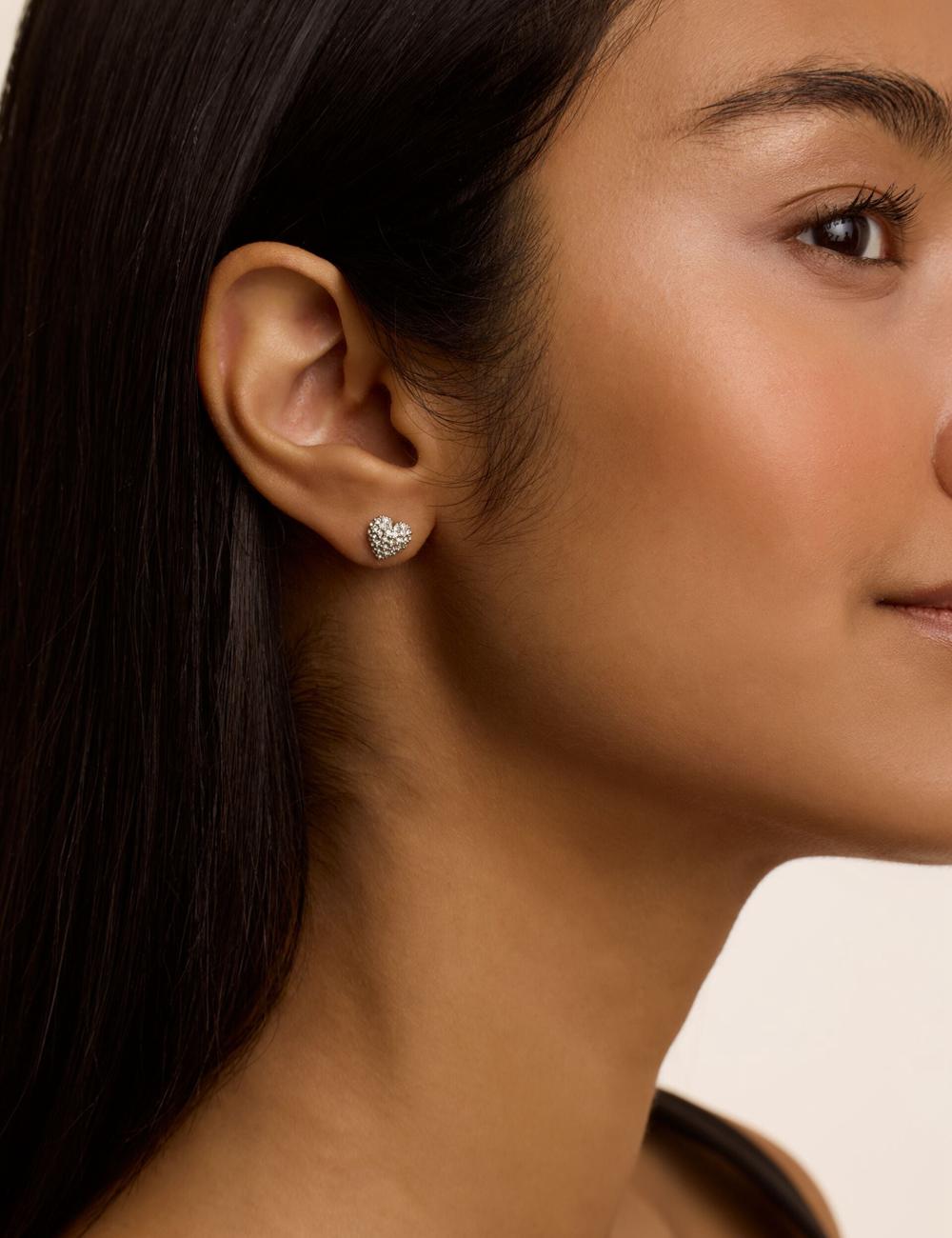 Ted Baker ADORAA - Crystal Heart Stud Women Earrings Silver | UAE  92601-LYAB