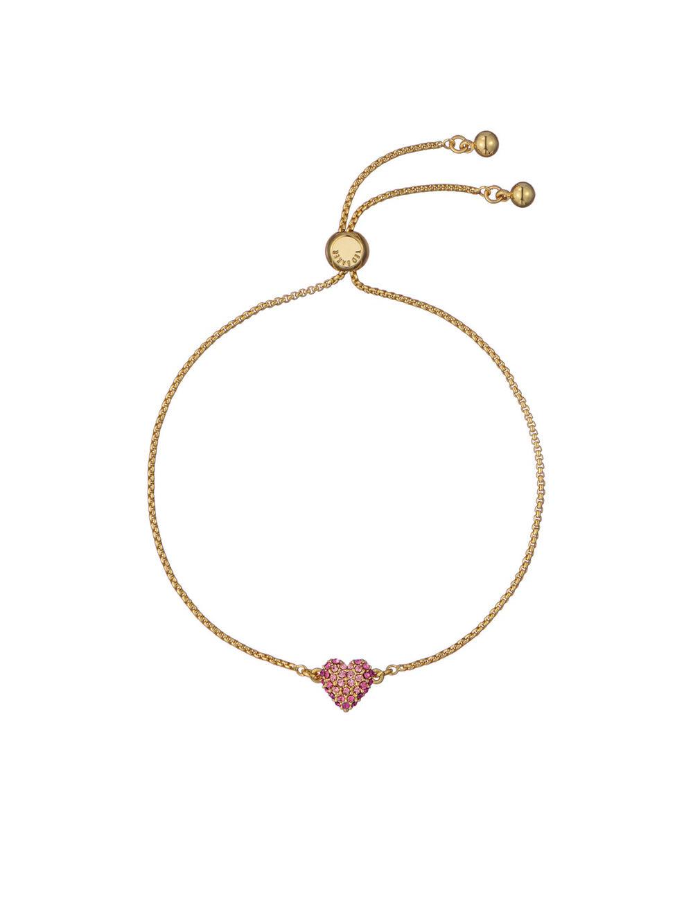 Ted Baker ADORIA - Mini Crystal Heart Adjustable Women Bracelets Gold | UAE  59734-TCEN