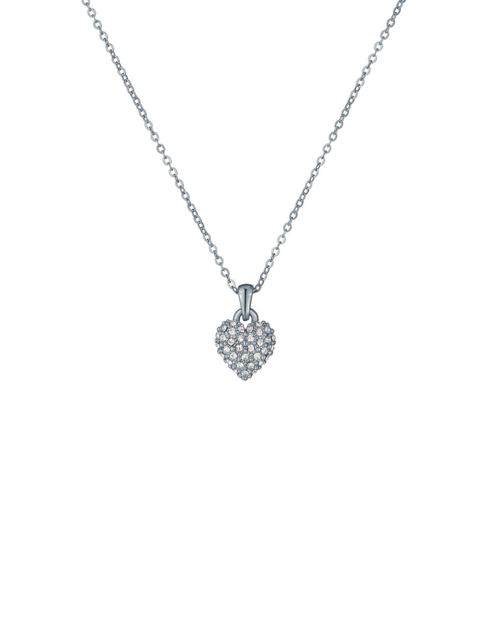 Ted Baker ADORINA - Mini Crystal Heart Pendant Women Necklaces Silver | UAE  58409-YJTC