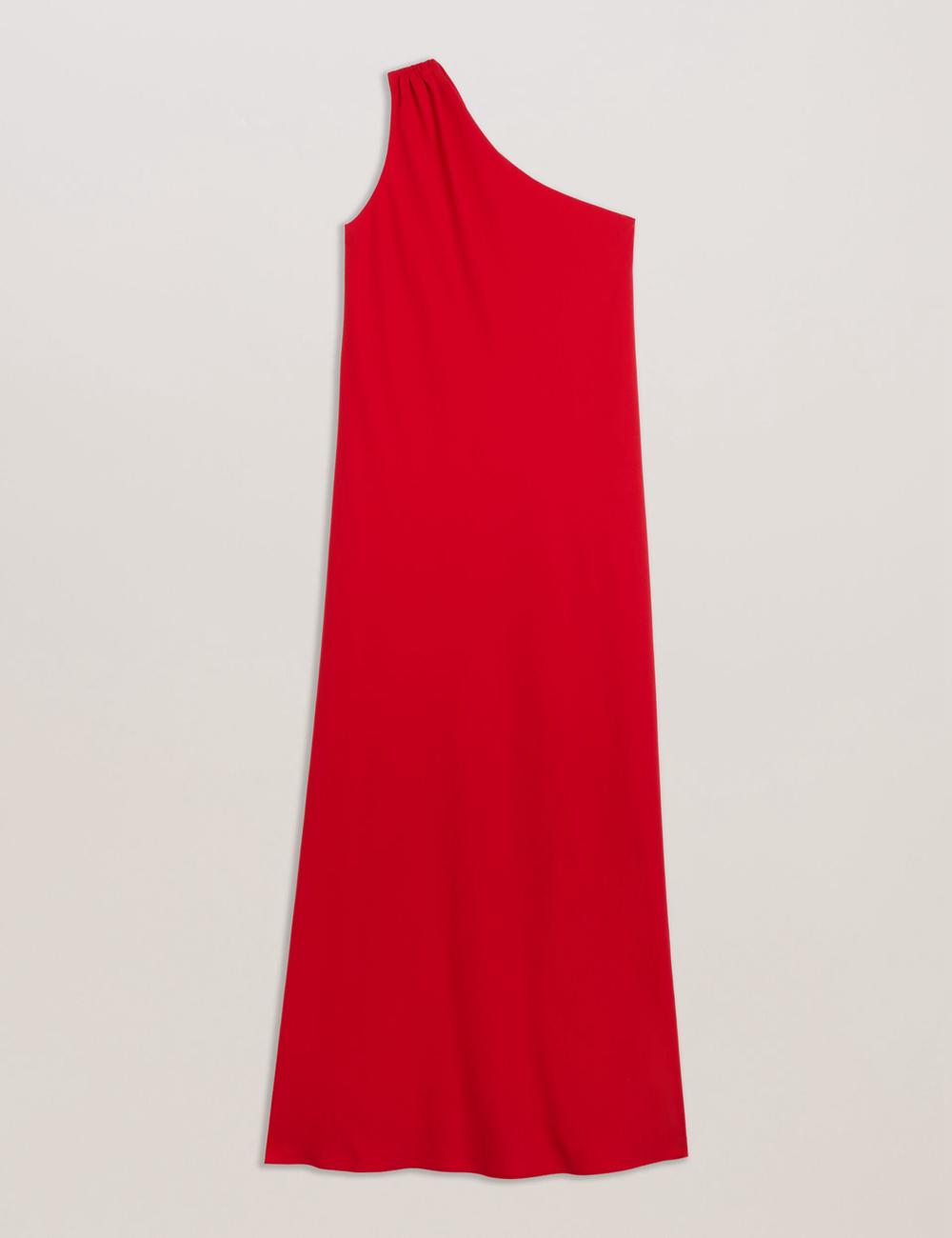 Ted Baker AISLI - One Shoulder Woven Women Maxi Dresses Red | UAE  89524-QMSD