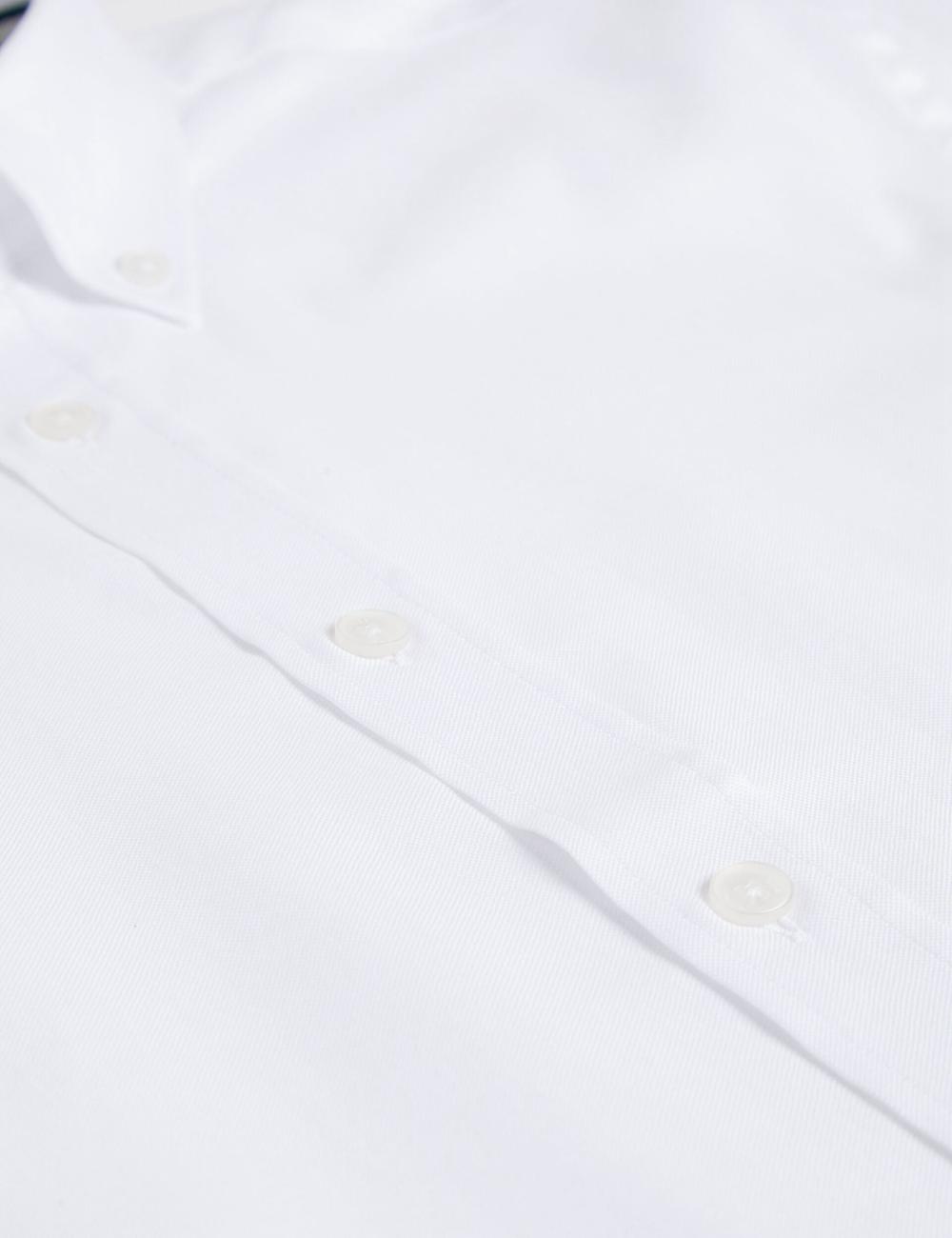 Ted Baker ALDGTE - Short Sleeve Cotton Oxford Men Casual Shirts White | UAE  54183-HAWU