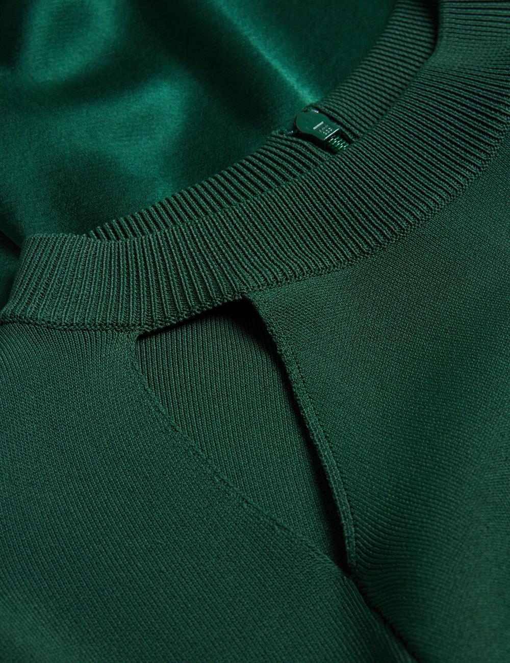 Ted Baker ALFEIOS - Long Sleeve Satin Skirt Women Midi Dresses Dk-Green | UAE  20347-DJSV