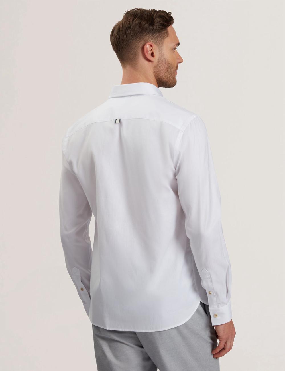 Ted Baker ALLARDO - Regular Fit Cotton Oxford Men Casual Shirts White | UAE  60598-WVAC