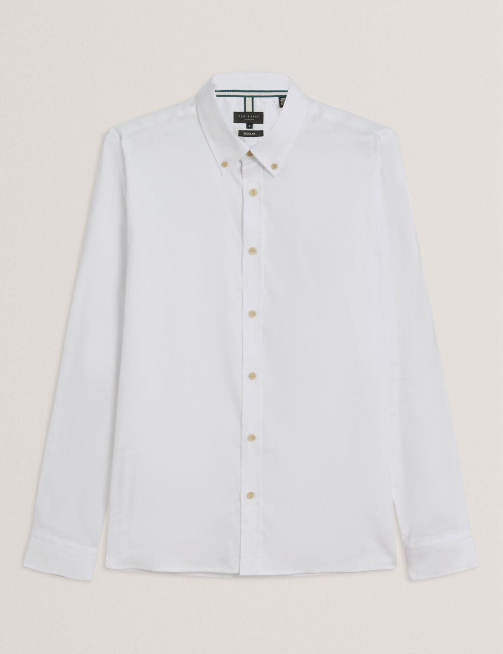 Ted Baker ALLARDO - Regular Fit Cotton Oxford Men Casual Shirts White | UAE  60598-WVAC
