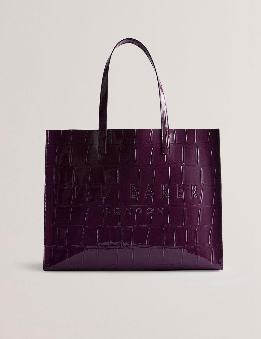 Ted Baker ALLICON - Wide Croc Effect Icon Women Tote Bags Maroon | UAE  17640-CTXA