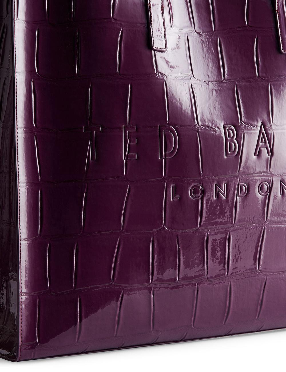 Ted Baker ALLICON - Wide Croc Effect Icon Women Tote Bags Maroon | UAE  17640-CTXA
