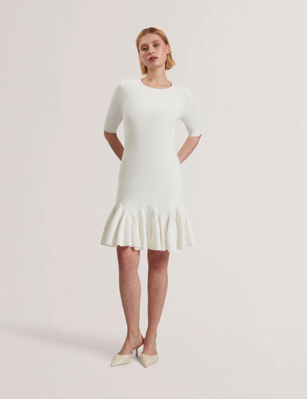 Ted Baker ALZANN Women Mini Dresses Ivory | UAE  08679-OQVT