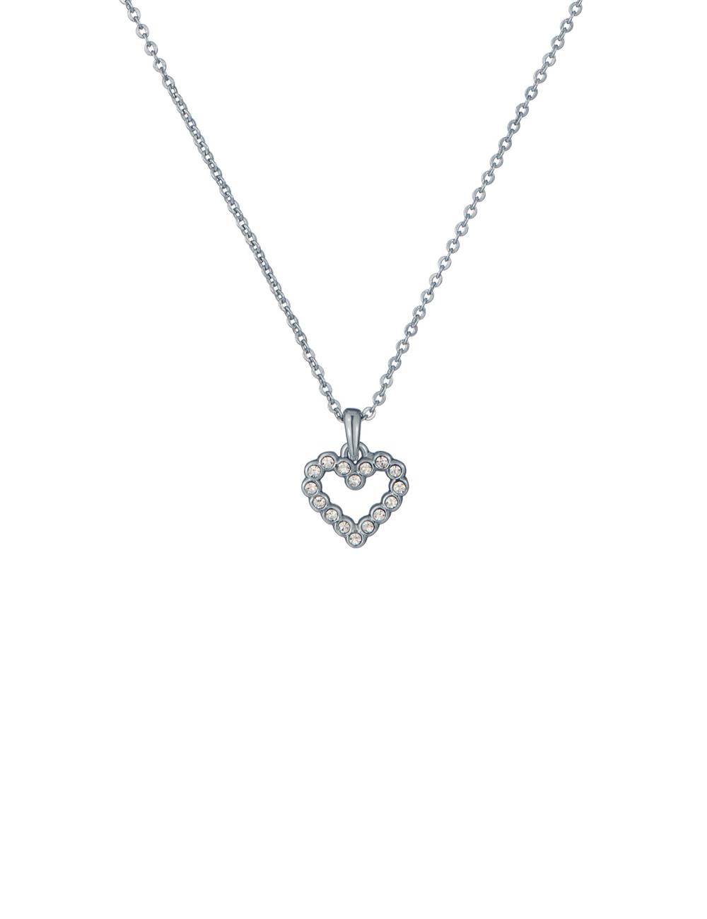 Ted Baker AMORE - Crystal Open Heart Pendant Women Necklaces Silver | UAE  45023-UCZL