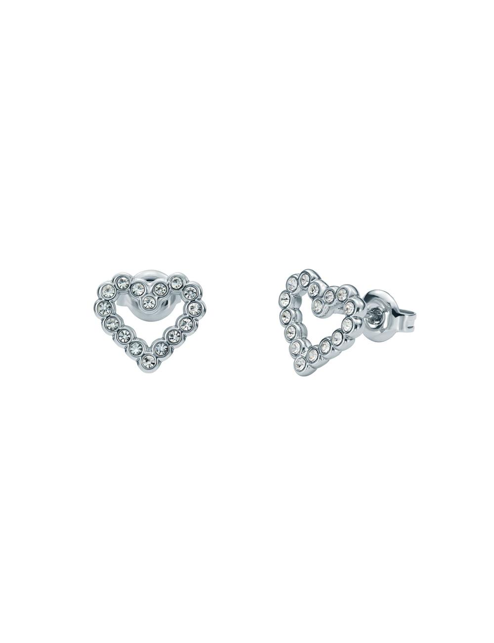 Ted Baker AMORINA - Crystal Open Heart Stud Women Earrings Silver | UAE  95201-CQTI