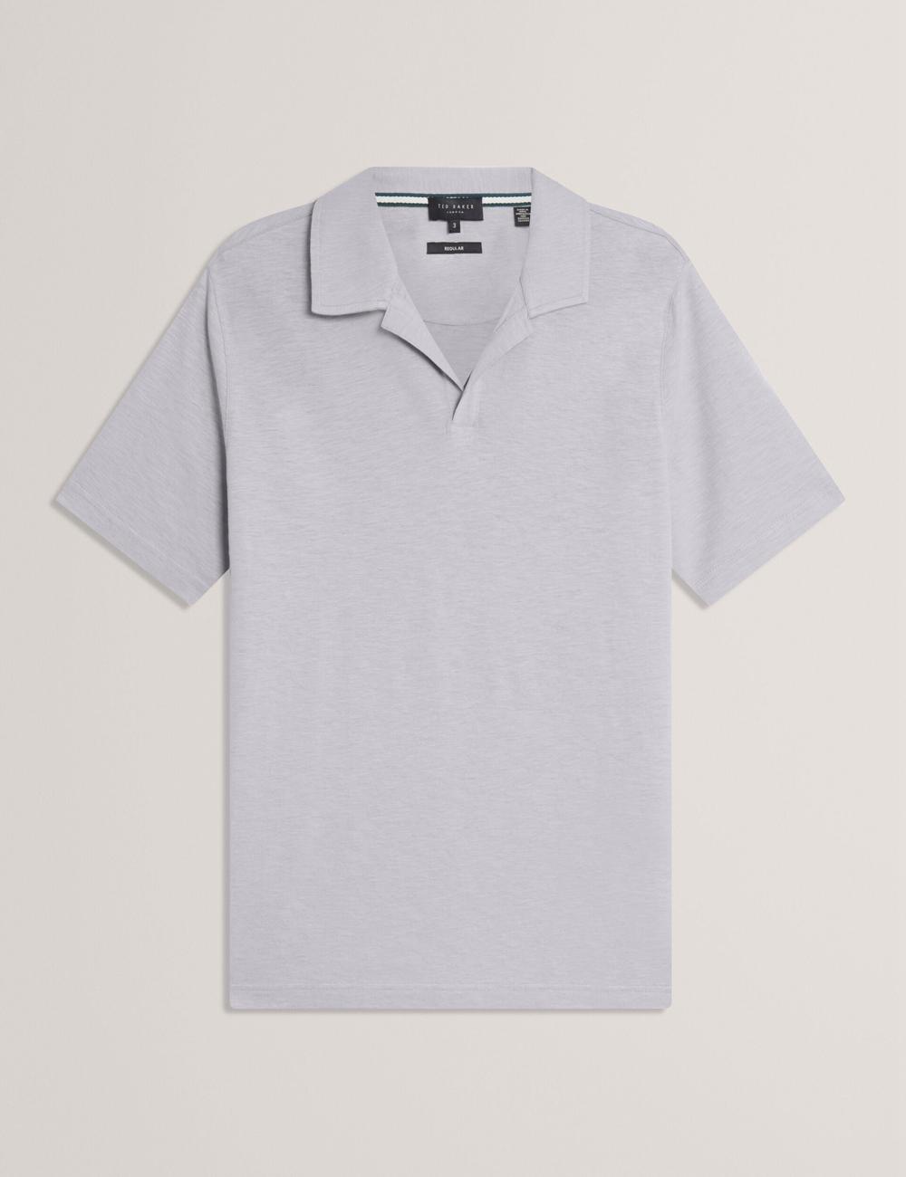 Ted Baker ANITO - Cotton Linen Open Neck Men Polos Shirts Purple | UAE  27589-WBIR