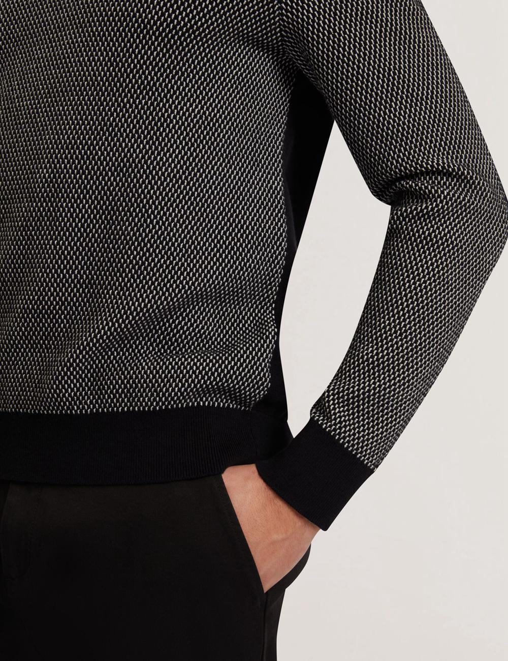 Ted Baker ARDO - Textured Knit Long Sleeve Men Polos Shirts Black | UAE  43189-VIGR