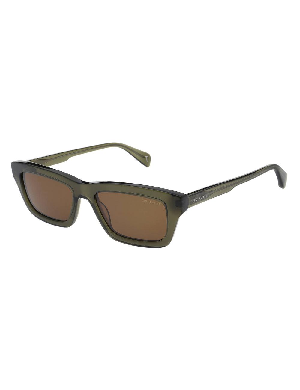 Ted Baker ARTHUR - Chunky Rectangle Acetate Men Sunglasses Khaki Green | UAE  29518-GCKD
