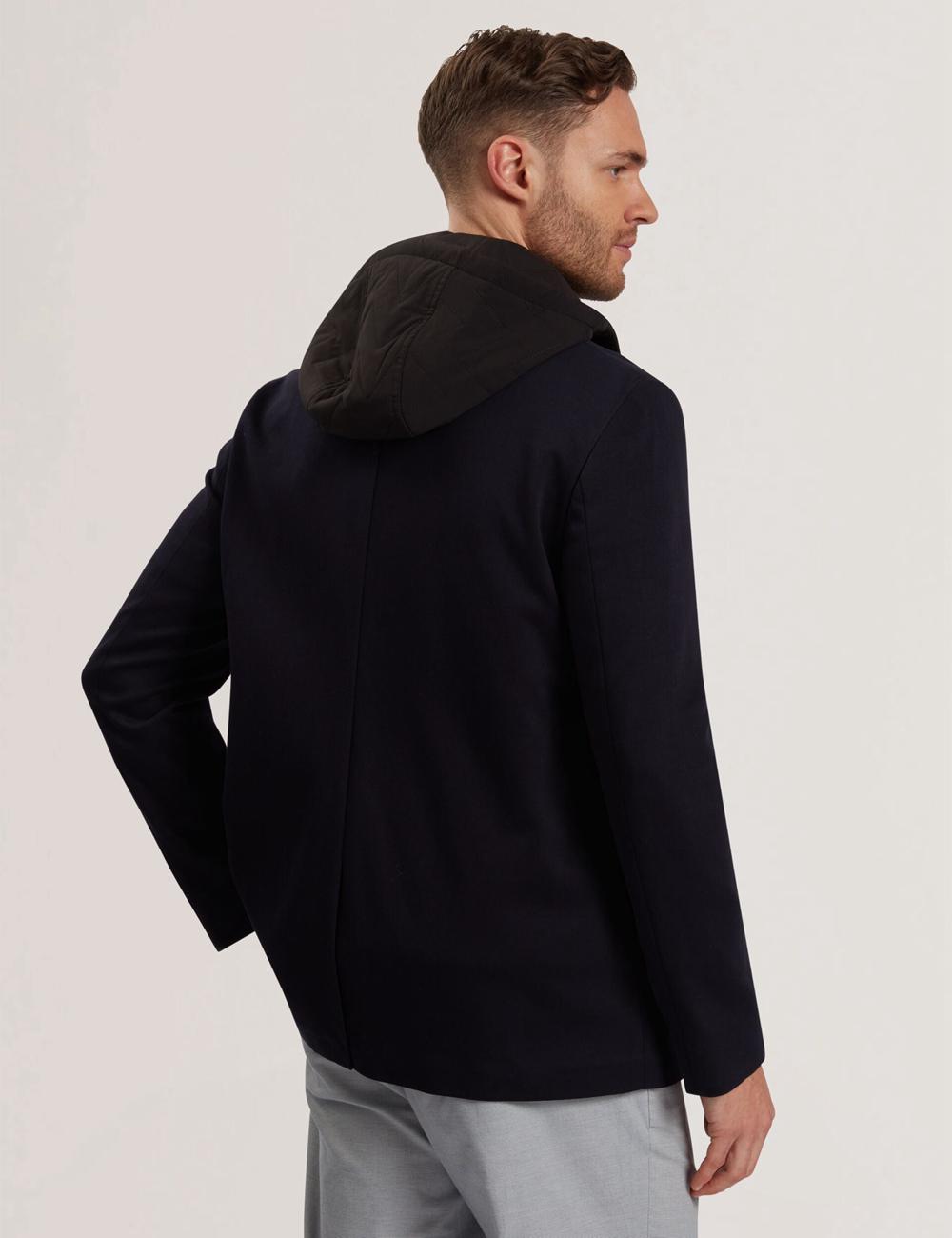 Ted Baker ASHB - Jersey Blazer With Zip-Up Hooded Liner Men Blazers Navy | UAE  97528-WOTF