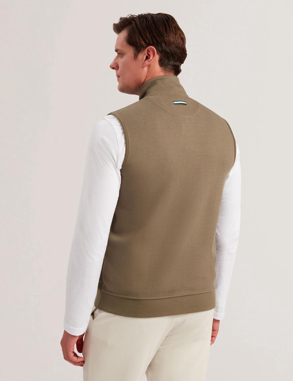 Ted Baker ATHO - Quilted Funnel Neck Zip-Up Men Gillets Olive | UAE  03627-WUTF