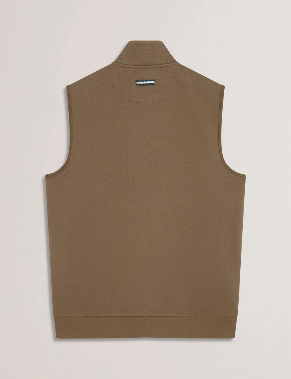 Ted Baker ATHO - Quilted Funnel Neck Zip-Up Men Gillets Olive | UAE  03627-WUTF