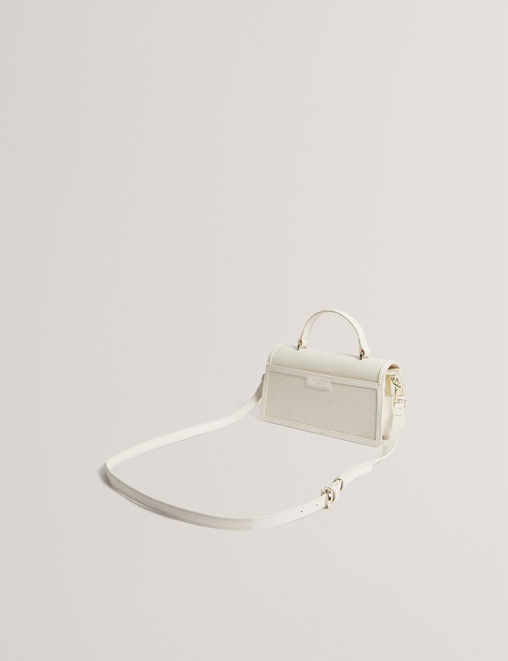 Ted Baker AUDRIS - Rose Detail Canvas Top Handleuette Women Crossbody Bags Ecru | UAE  14638-GDNY