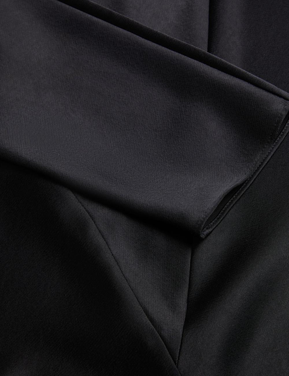 Ted Baker AVELLI - Satin Boat Neck A-Line Women Midi Dresses Black | UAE  57608-XGIJ