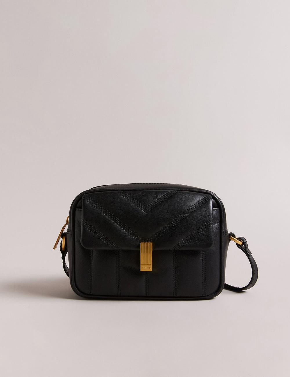Ted Baker AYALILY - Quilted Leather Camera With Front Pocket Women Camera Bag Black | UAE  93267-XENG