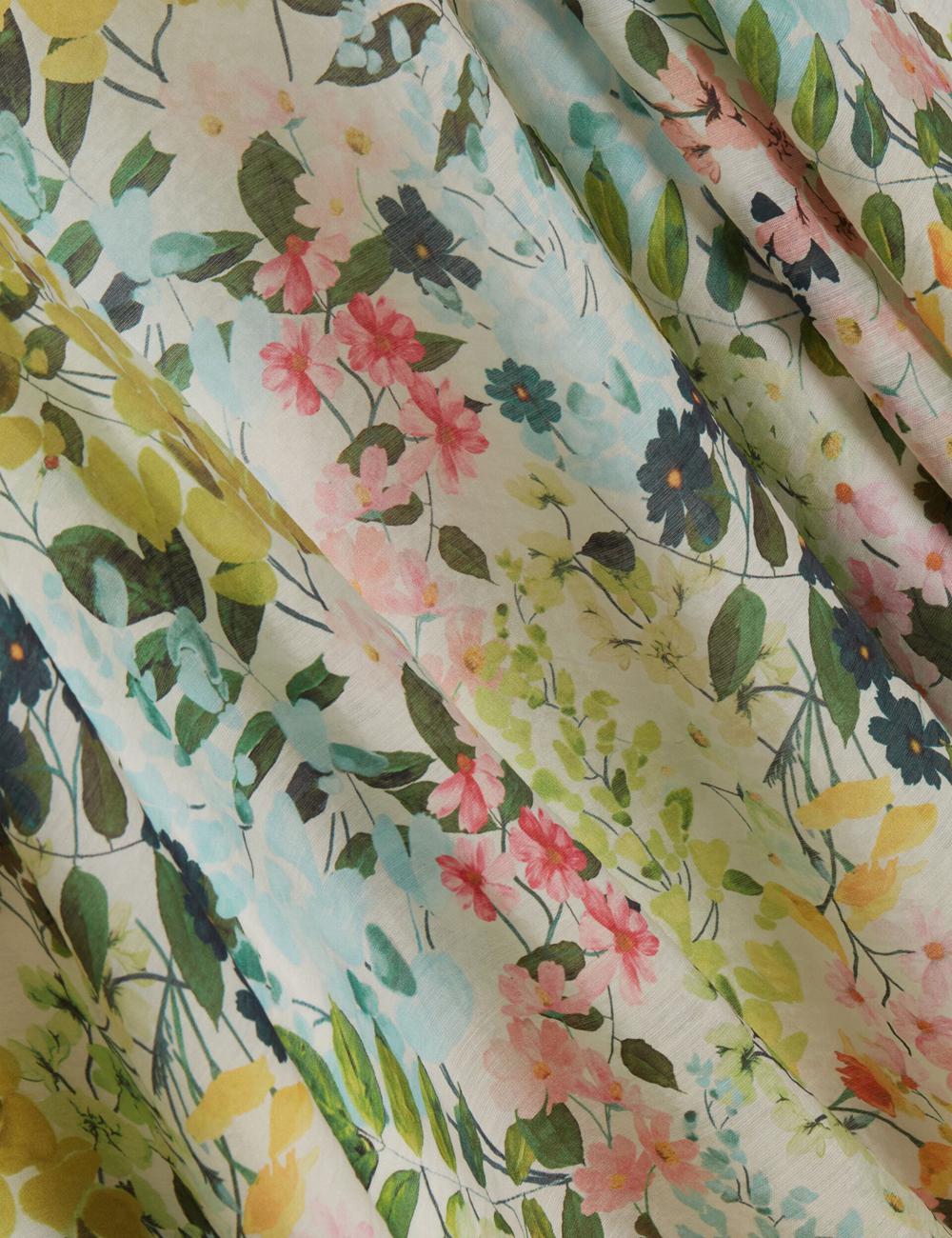 Ted Baker AZULLA - Floral A-Line Woven Women Midi Skirts Ivory | UAE  37524-JFQA