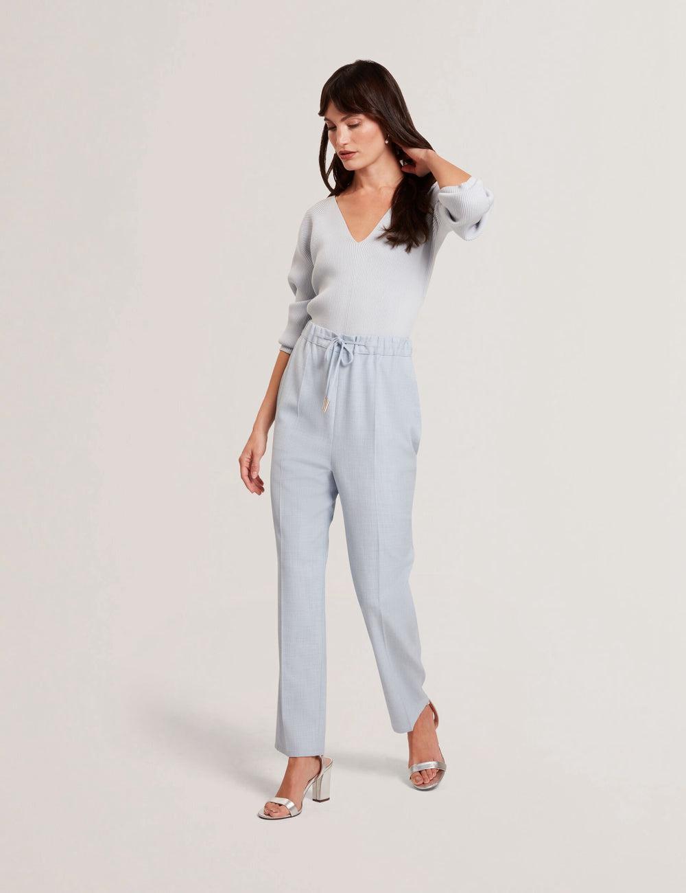 Ted Baker BALLIA - Elasticated Waist Tailored Tapered Women Trousers Blue | UAE  57014-BVOK