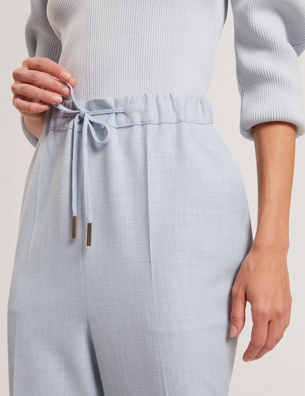 Ted Baker BALLIA - Elasticated Waist Tailored Tapered Women Trousers Blue | UAE  57014-BVOK