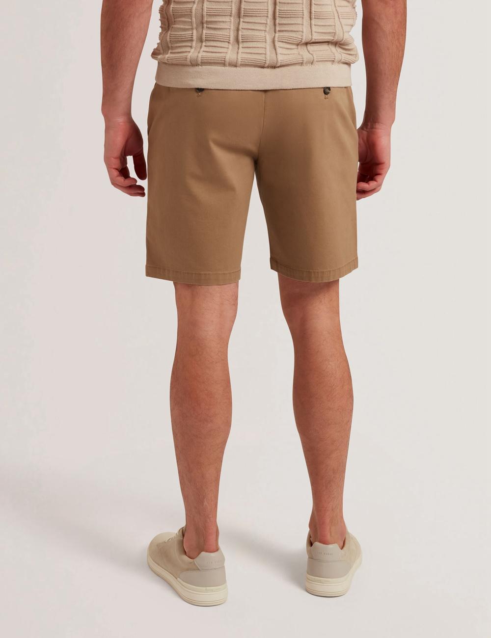 Ted Baker BARNHAM - Regular Fit Cotton Blend Chino Men Shorts Tan | UAE  78635-PGWR