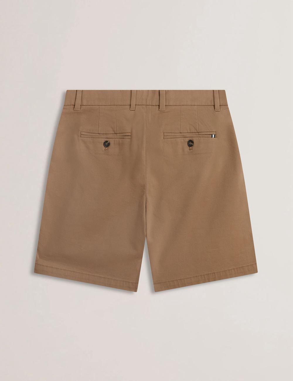 Ted Baker BARNHAM - Regular Fit Cotton Blend Chino Men Shorts Tan | UAE  78635-PGWR