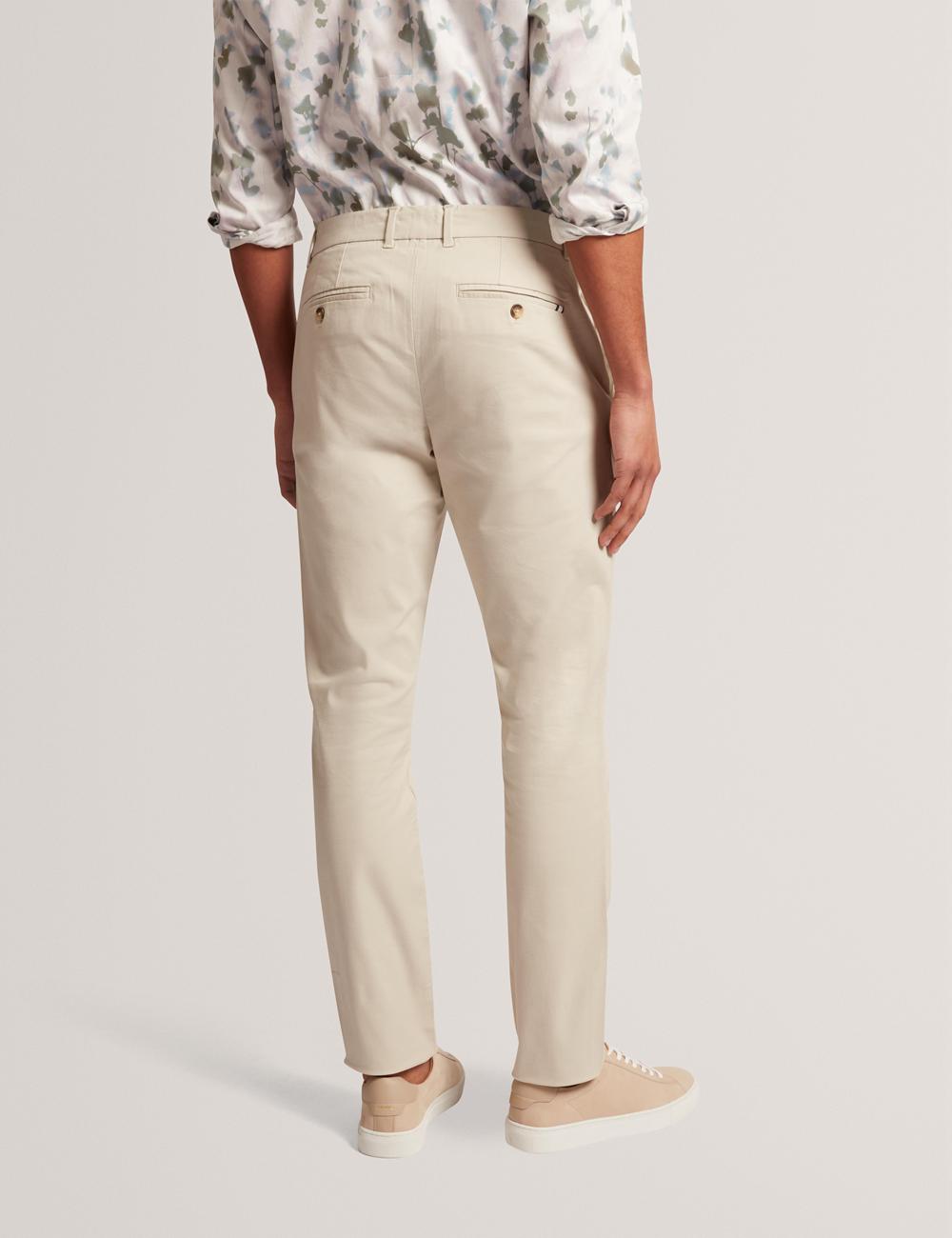 Ted Baker BATFORD - Slim Fit Cotton Blend Chinos Men Trousers Tan | UAE  91024-QIBW