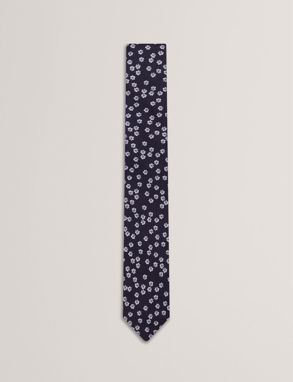 Ted Baker BENTLYY - Ditsy Floral Print Silk Men Ties Navy | UAE  72051-TJPY