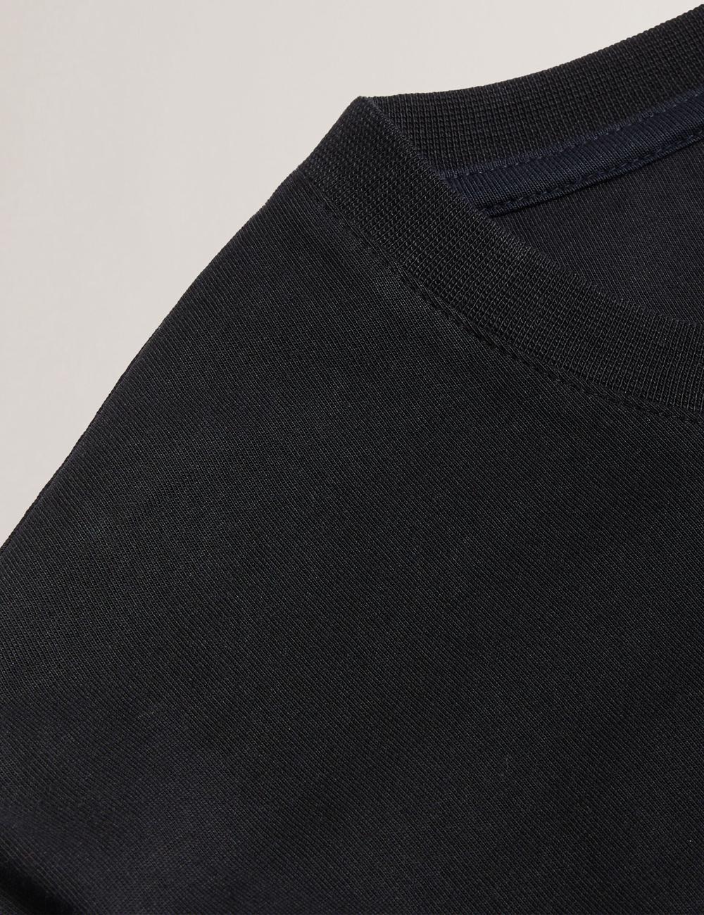 Ted Baker BEXLI - Regular Fit Long Sleeve Cotton Men T-Shirts Black | UAE  07852-IMHT