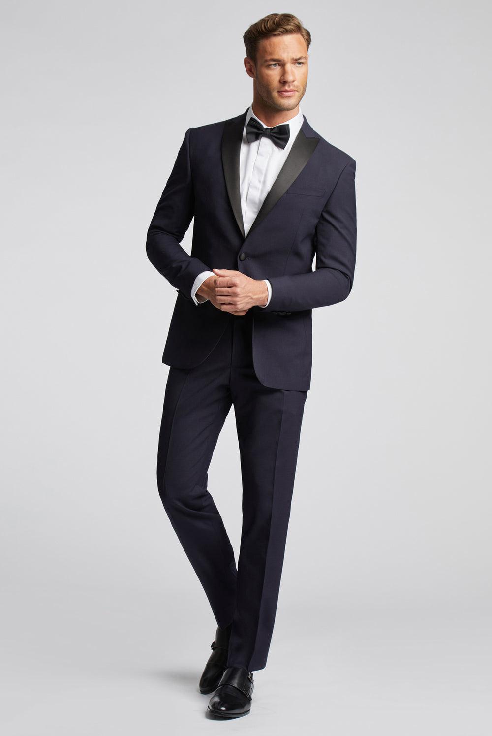 Ted Baker BREENTS - Slim Fit Navy Tuxedo Men Trousers Navy | UAE  76840-VZPL