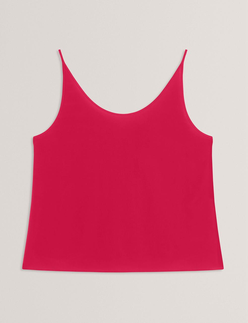 Ted Baker CADASA - Pure Silk Scoop Neck Cami Women Tops Fuchsia | UAE  48916-TIDH