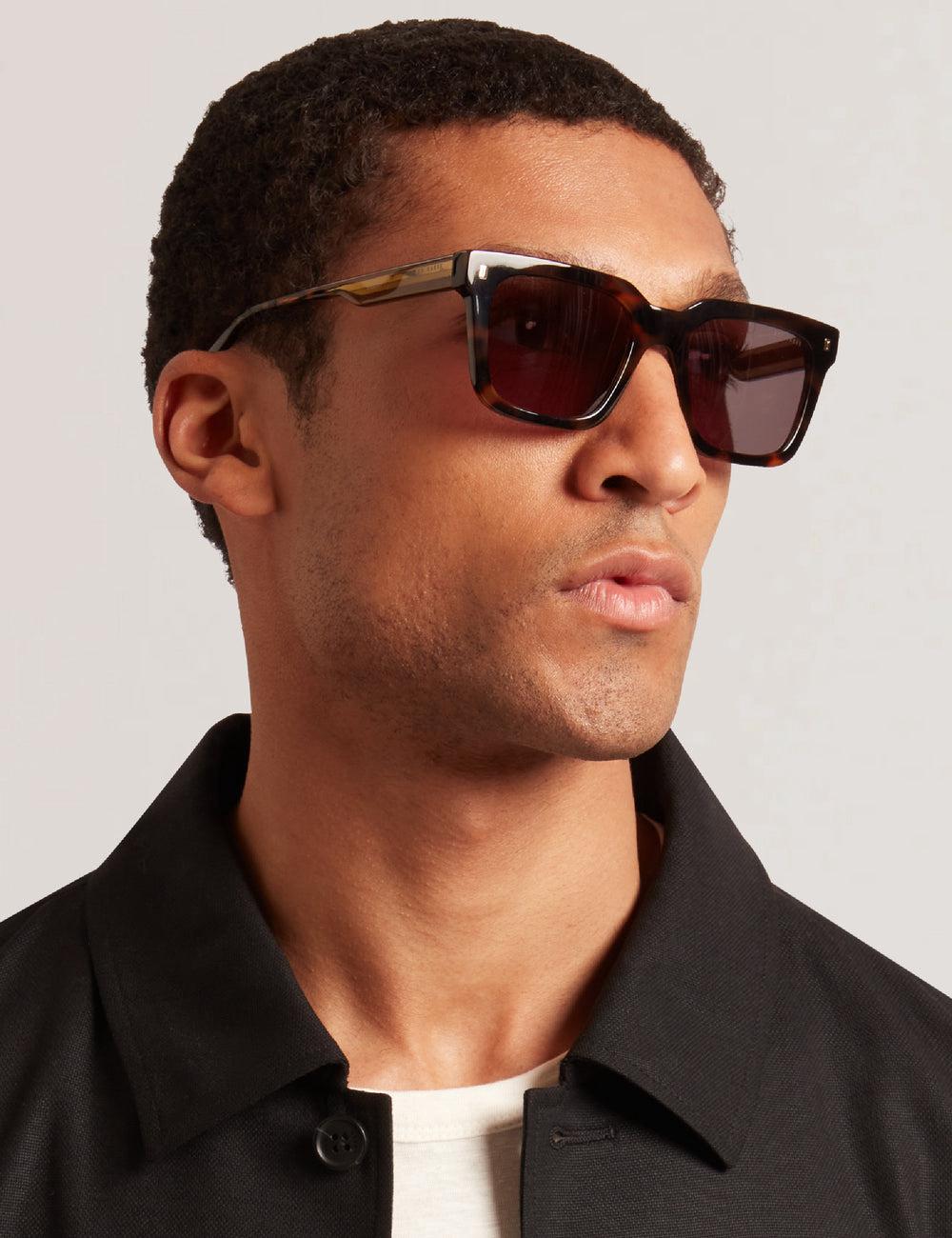 Ted Baker CAIN - Chunky Square Two Tone Men Sunglasses Brown | UAE  62450-OWAP