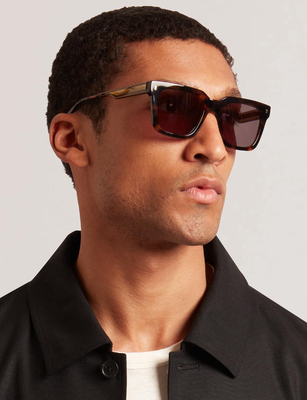 Ted Baker CAIN - Chunky Square Two Tone Men Sunglasses Brown | UAE  62450-OWAP