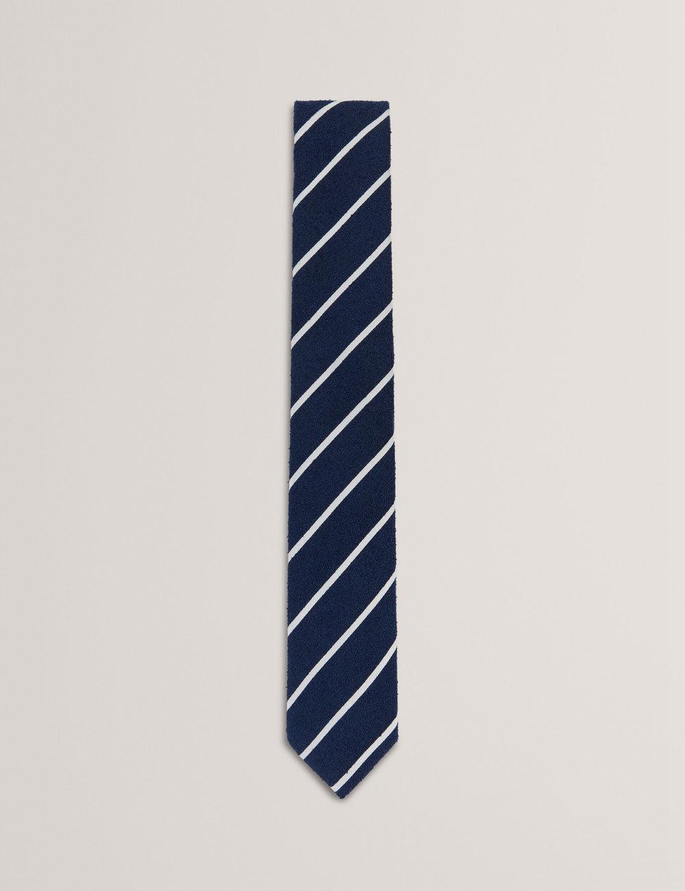 Ted Baker CAMPSEA - Boucle Texture Solid Stripe Men Ties Navy | UAE  13960-KUDQ