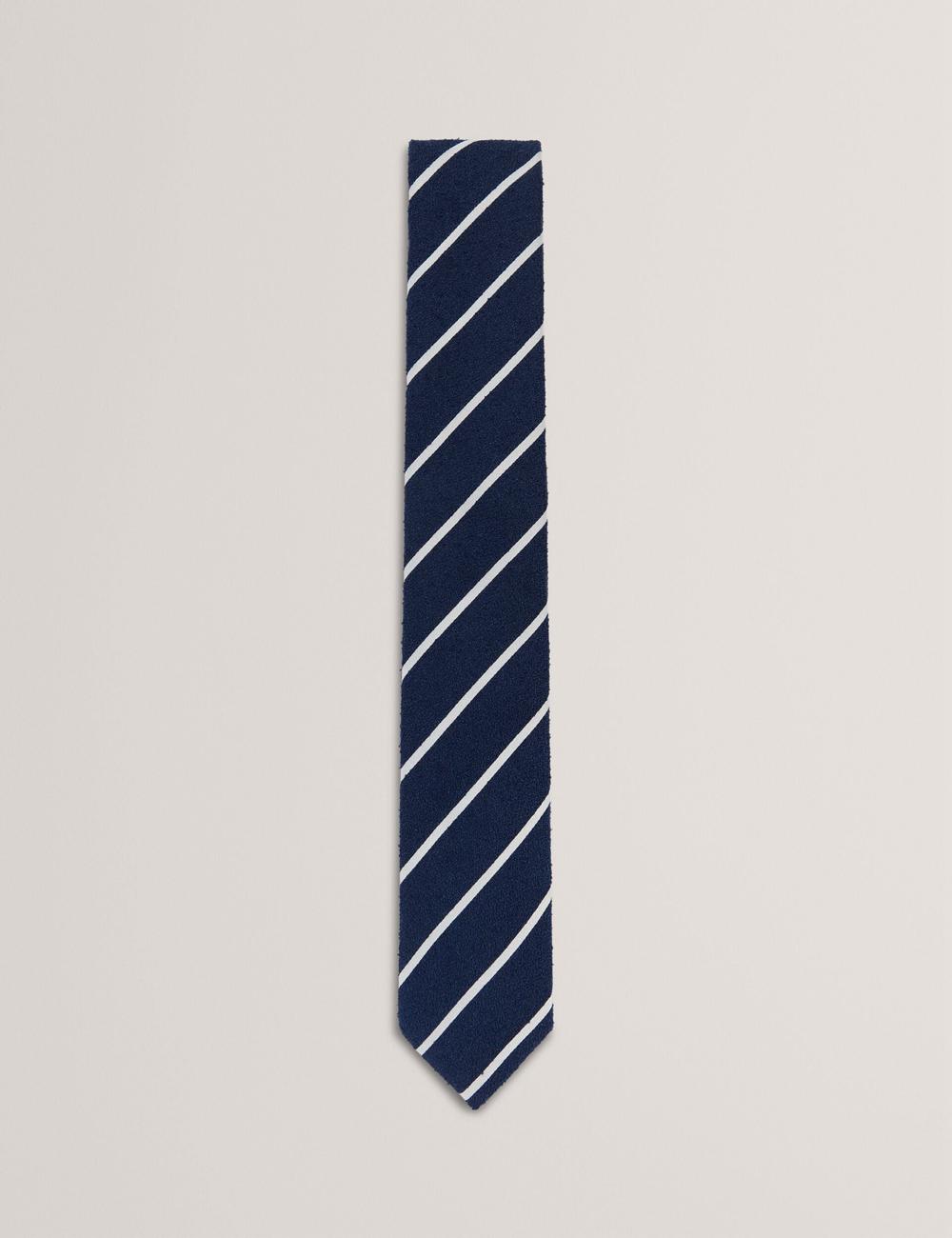 Ted Baker CAMPSEA - Boucle Texture Solid Stripe Men Ties Navy | UAE  13960-KUDQ
