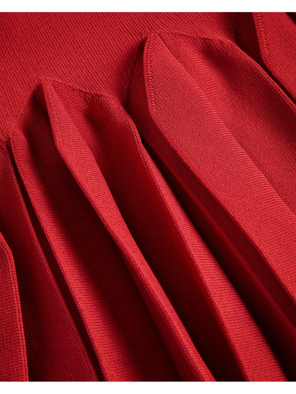 Ted Baker CANDDY - Pleated Hem Bodycon Knit Women Mini Dresses Red | UAE  36589-DFOR