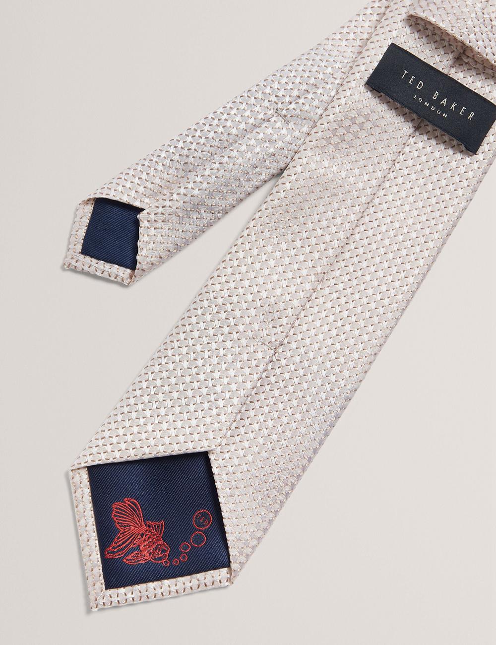 Ted Baker CANEDON - Textured Tonal Weave Silk Men Ties Stone | UAE  03297-ERXU