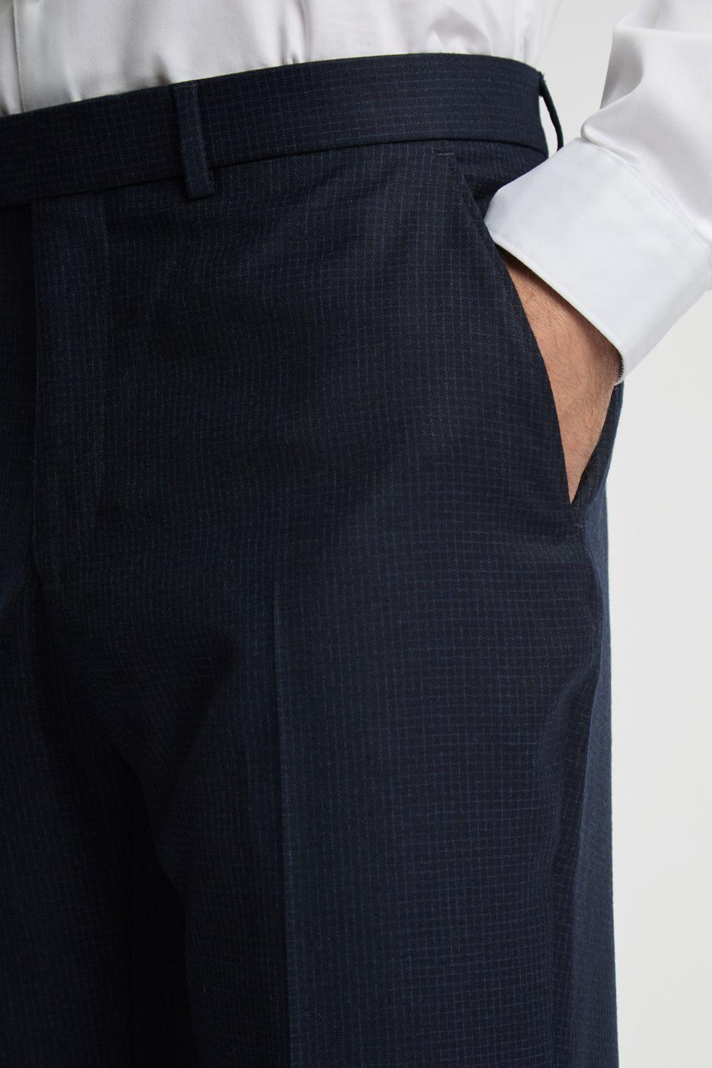 Ted Baker CANISTS - Grid Check Regular Fit Suit Men Trousers Navy | UAE  51364-OPHX